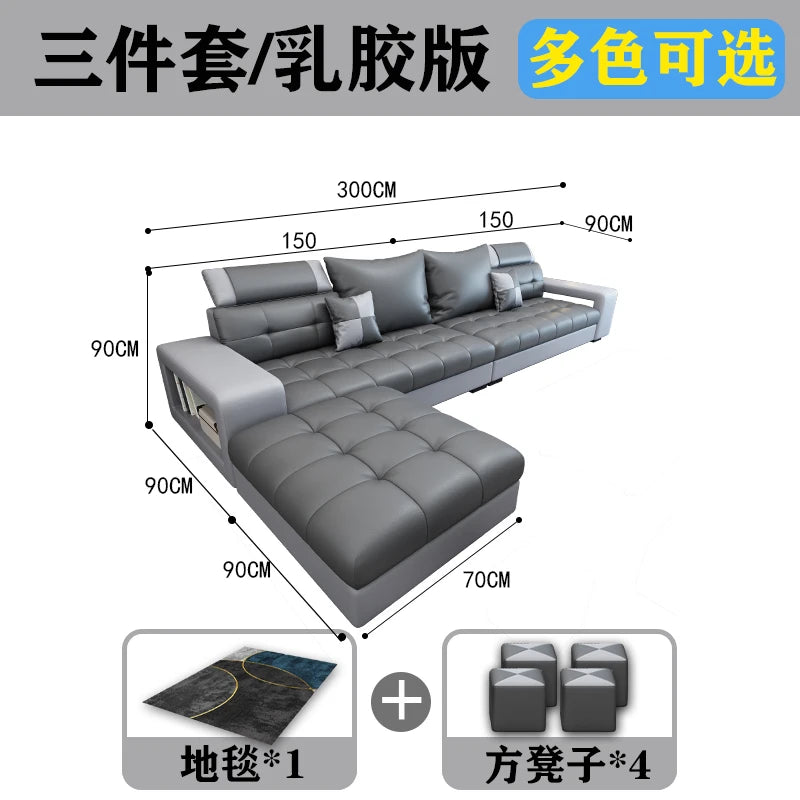 Latex Nano Three-Proof Fabric Sofa Modern Living Room — Slate Grey | KIMLUD