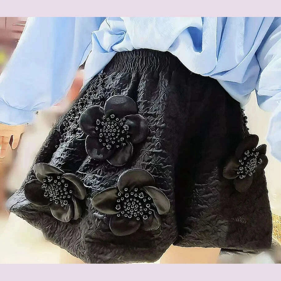 2024-summer-pearls-beaded-flower-stitch-pantalones-cortos-black-wide-leg-shorts-womens-short-pants-elastic-waist-short-trouserskimlud-womens-fashion-34606215