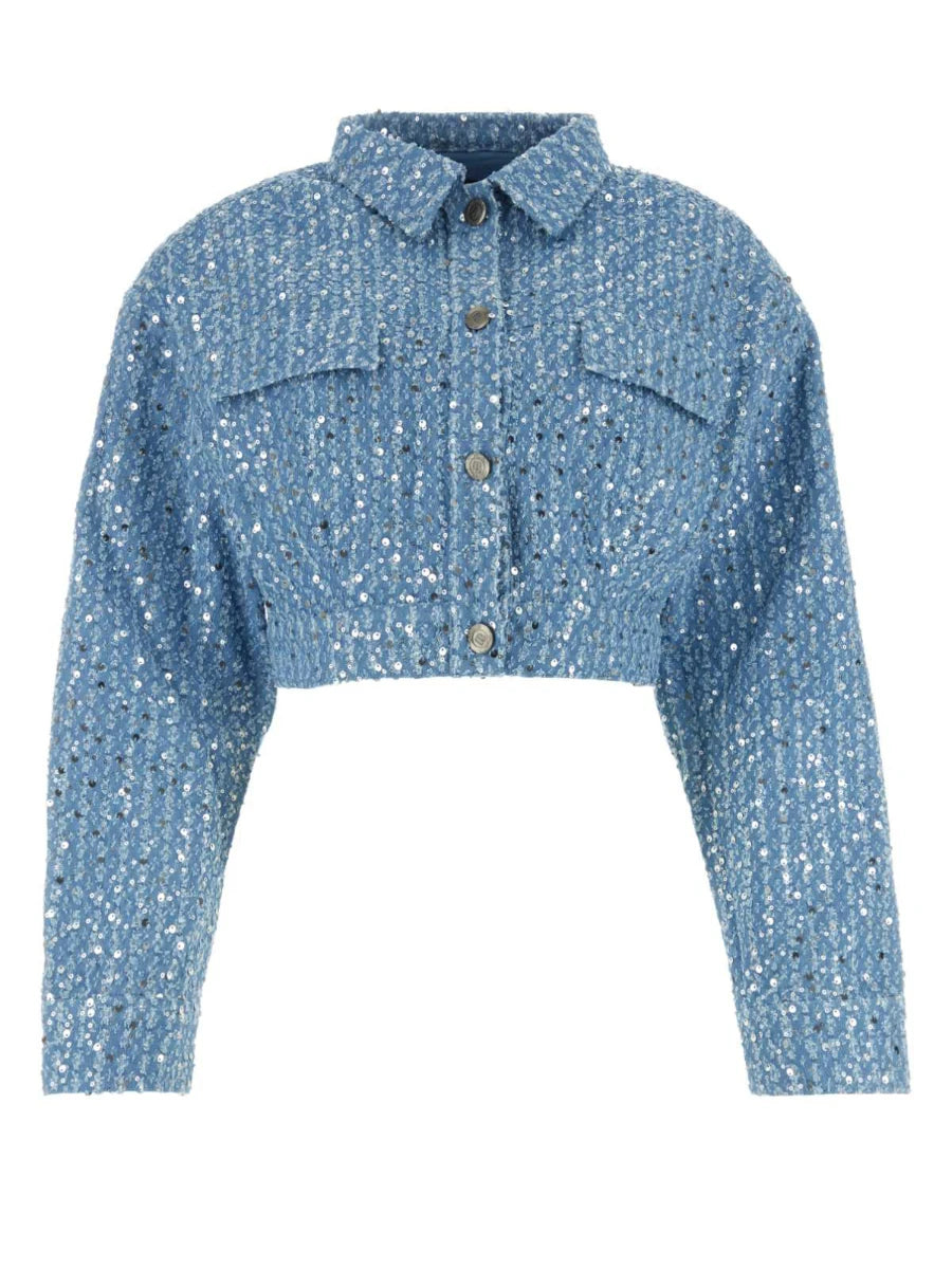 KIMLUD, TWOTWINSTYLE Slimming Two Piece Set for Women Lapel Long Sleeve Spliced Sequins Jackets High Waist Patchwork Pockets Pant Female, KIMLUD Womens Clothes