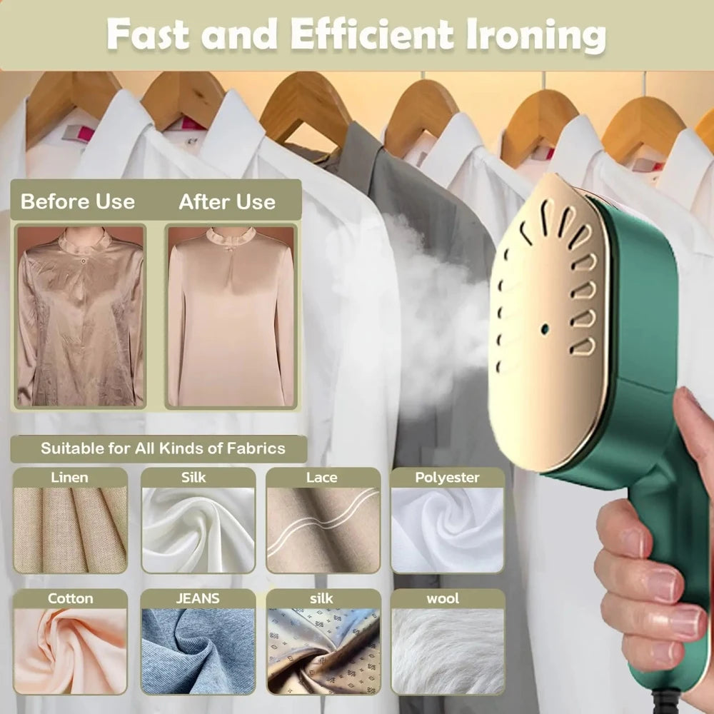 Portable Handheld Garment Steamer — Black | KIMLUD