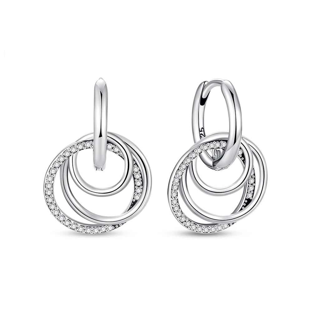 Sterling Silver Stud Hoop Earrings Crown Heart Bee — Rose Gold | KIMLUD