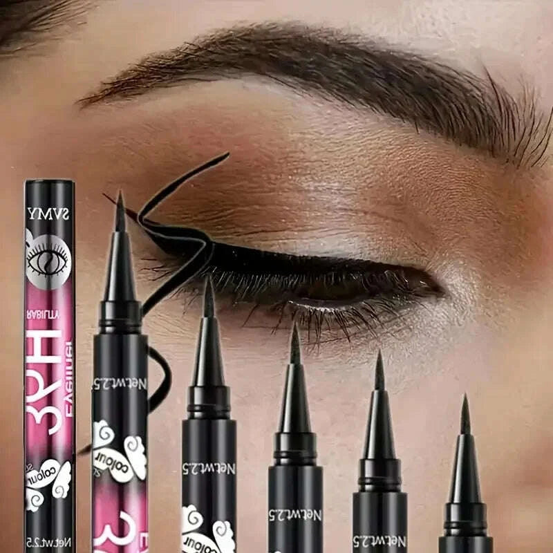 KIMLUD, 12 PCS Hot Make Up Ultimate Black Liquid Eyeliner Long-lasting Waterproof Eye Liner Pencil Pen Nice Makeup Cosmetic Beauty Tools, KIMLUD Womens Clothes