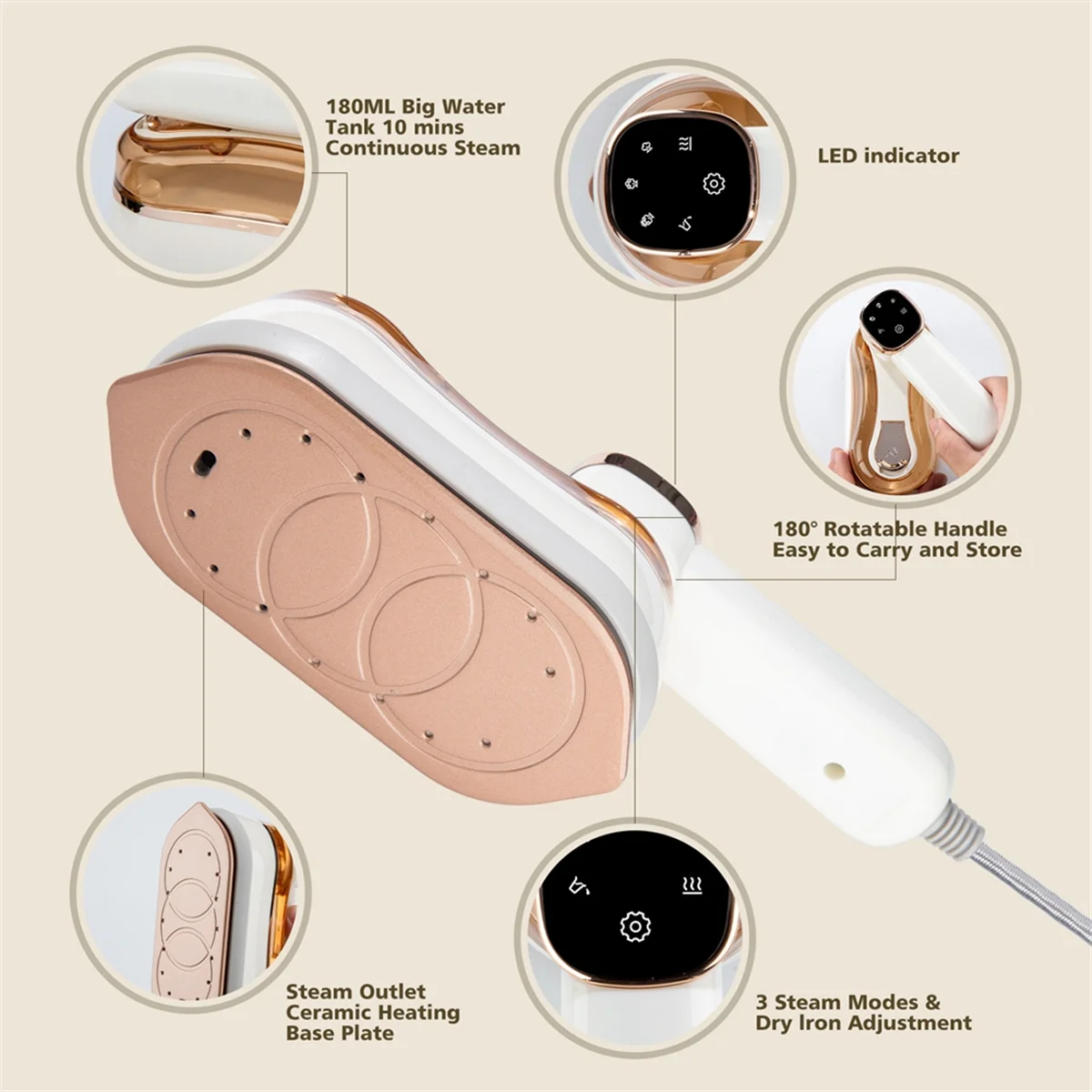 KIMLUD, Travel Steamer for Clothes Portable Mini Ironing Machine Handheld Mini Steamer Garment Steamer for Home EU PLUG,B, KIMLUD Womens Clothes