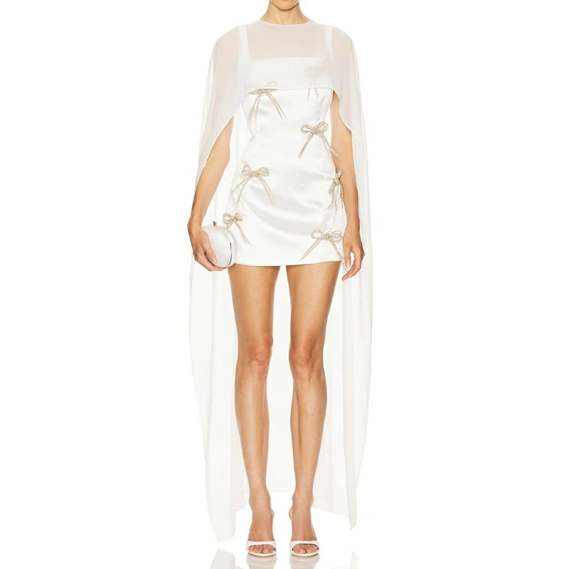 Cape Blouse - High Low Hem Sheer - Polyester | KIMLUD