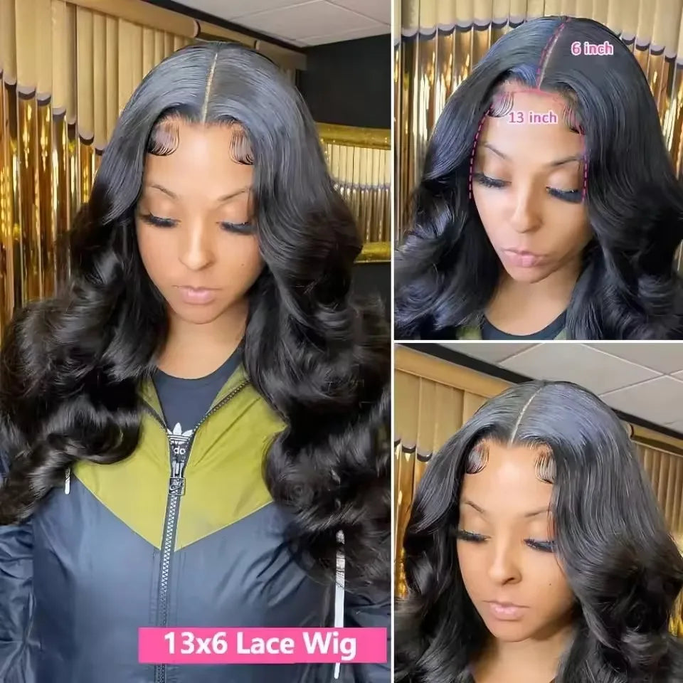 HD Transparent Lace Front Wig 40in Loose Wave — Black | KIMLUD