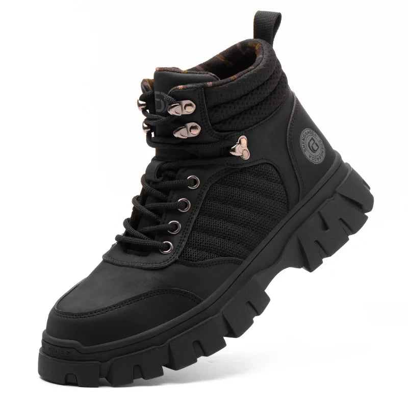 Steel Toe Shoes for Men Indestructible Work Boots Lightweight Safety Shoes Walking Anti-smash Anti-puncture Protective Sneakers