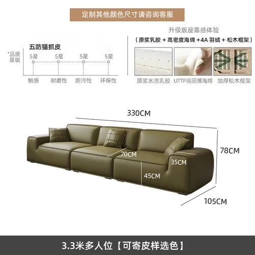 Minimalist Italian Sofa L-Shaped Modern Living Room Luxury — Ivory | KIMLUD