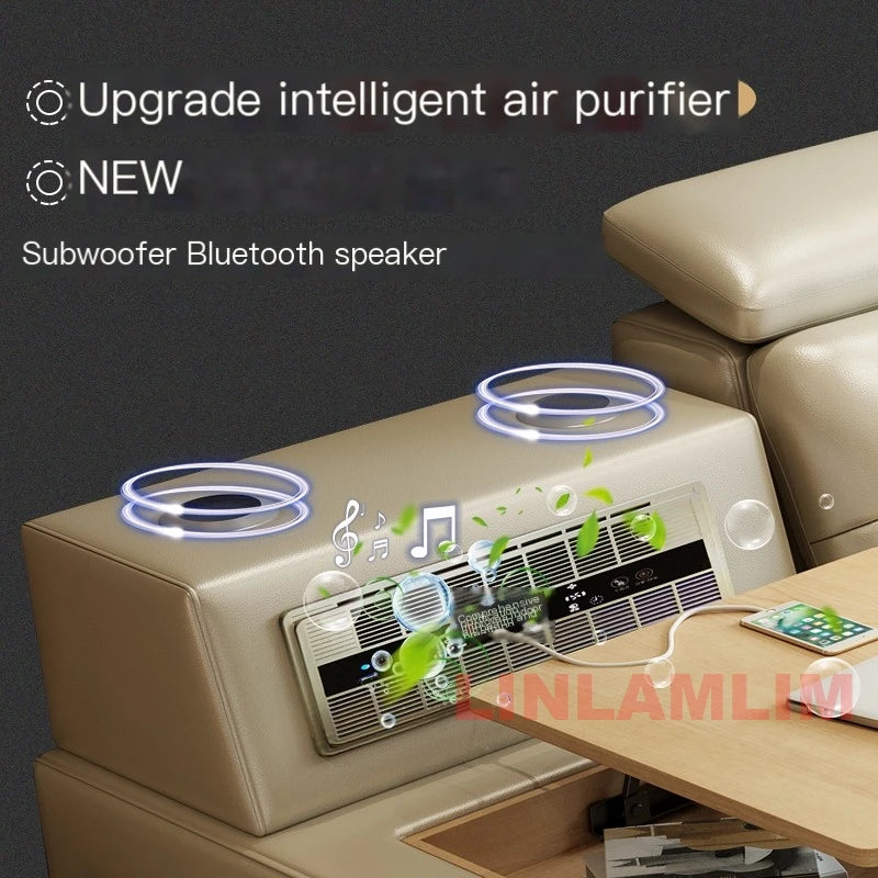 Genuine Leather Massage Bed Bluetooth Speaker — Chocolate Brown | KIMLUD