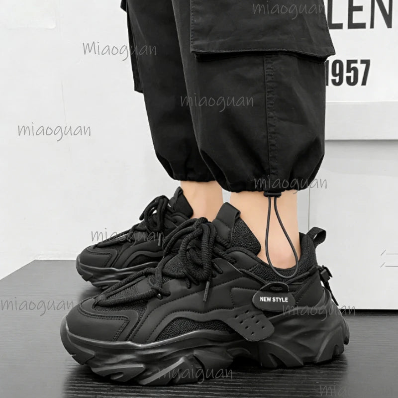 Men's Breathable Thick Soled Casual Sneakers Outdoor Running Footwears Four SeasonsTennis Male Soft Soles Comfort Footwears