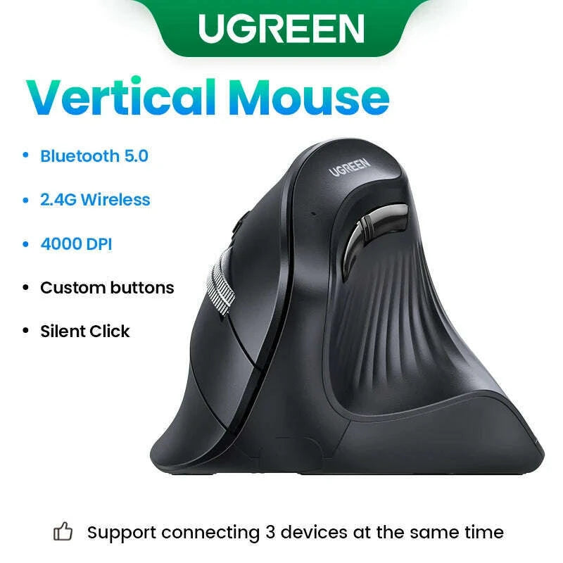 ugreen-vertical-mouse-wireless-bluetooth50-24g-ergonomic-4000dpi-6-mute-buttons-for-macbook-tablet-laptops-computer-pc-micekimlud-womens-fashion-34627091