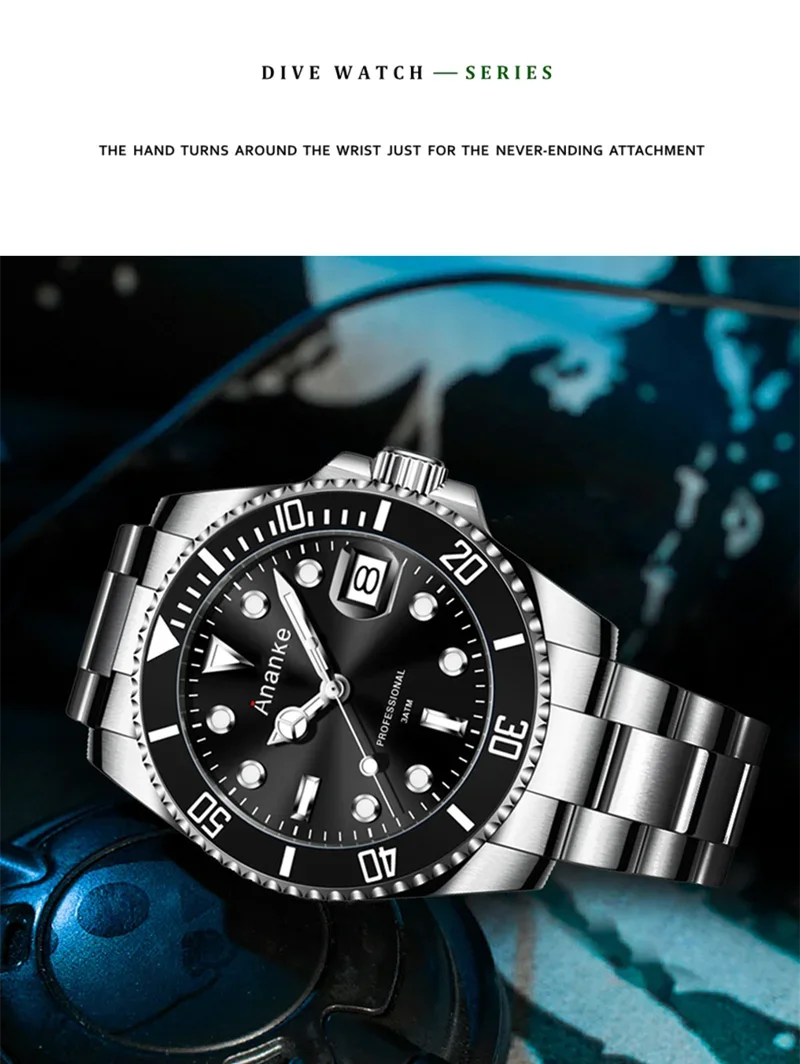 2025 New Men Luxury Sports Watches Quartz Wristwatches Waterproof Stainless Steel Strap Luminous Auto Date Casual Dress Watch