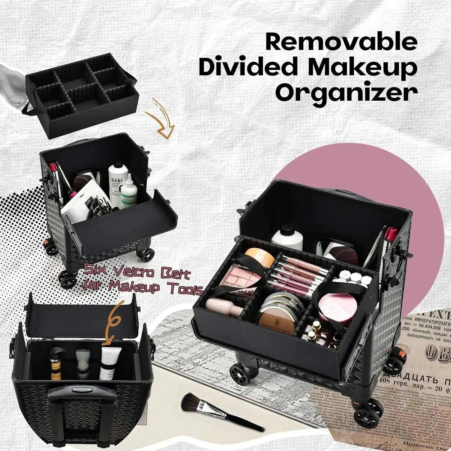 professional-makeup-train-case-on-wheels-extra-large-cosmetic-case-rolling-makeup-case-trolley-makeup-organizer-with-wheelskimlud-womens-fashion-34613735