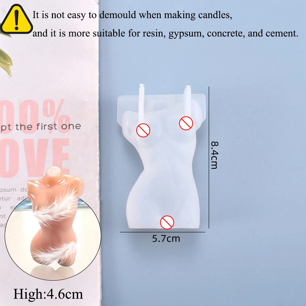 KIMLUD, 3D Body Silicone Candle Mold DIY Creative Men Women Human Plaster Epoxy Resin Aromath Soap Molds Art Craft Home Decoration, KIMLUD Womens Clothes