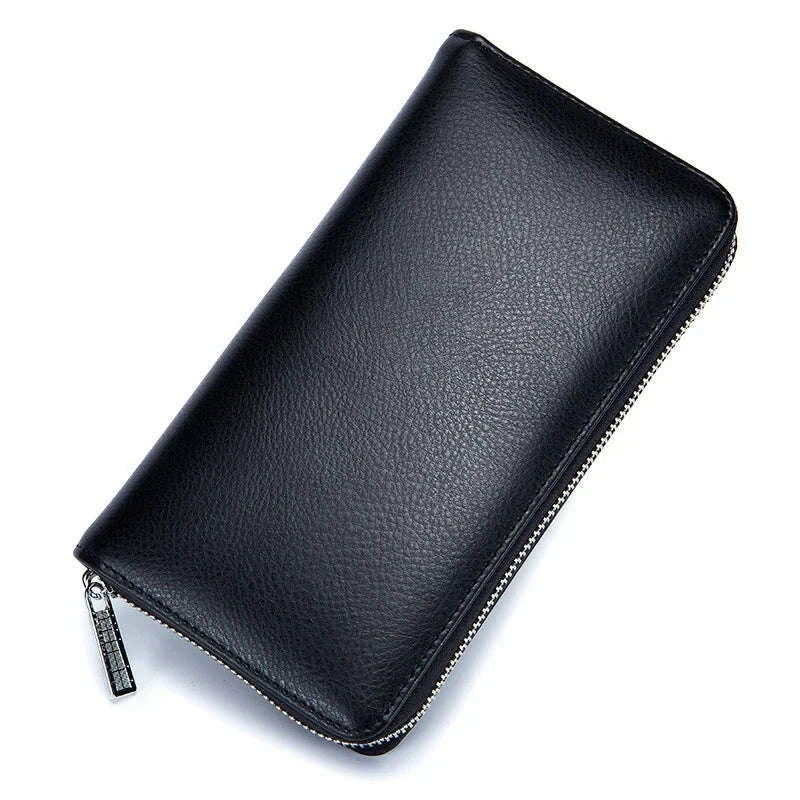 KIMLUD, Women Wallets Long Genuine Leather Purses RFID Anti Theft Money Bag For Women Phone Purse Large Capacity Card Holders Carteras, KIMLUD Womens Clothes
