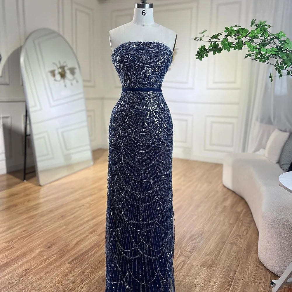 Beaded Gown With Mermaid Cape — Dubai Nude | KIMLUD