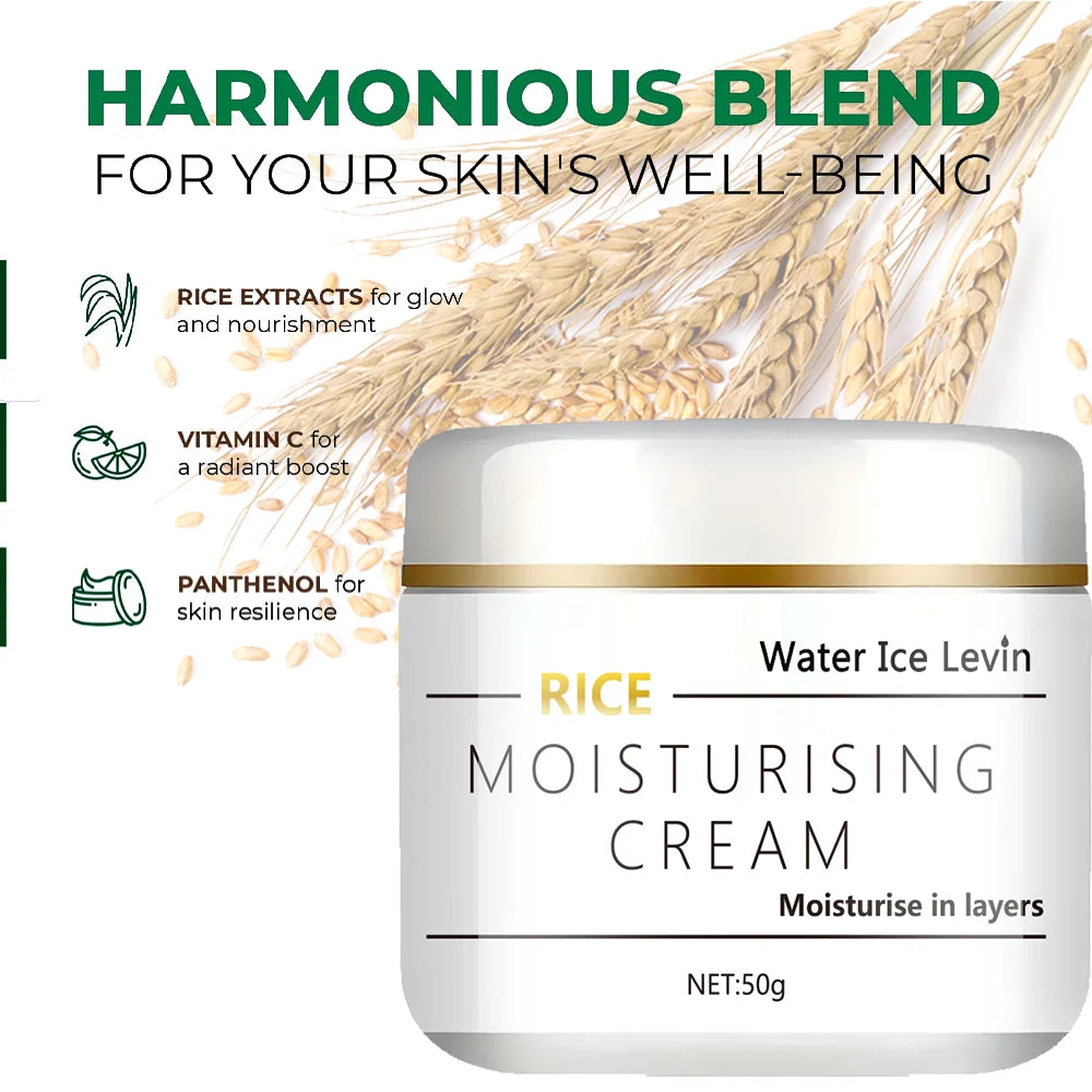 Rice Oil Moisturizing Cream Non-Greasy Hydration — White | KIMLUD