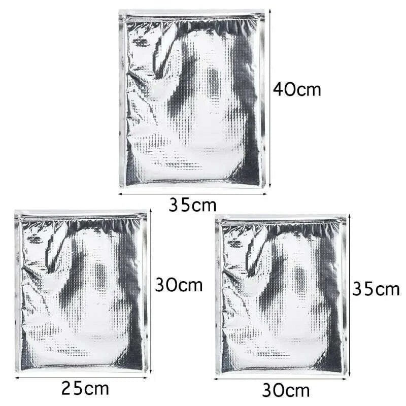 KIMLUD, Relchoor 5pcs Insulated Food Storage Bag Aluminum Foil Insulated Reusable Bag Thermal Cooler Silver Outdoor Kitchen Food Bags, KIMLUD Womens Clothes