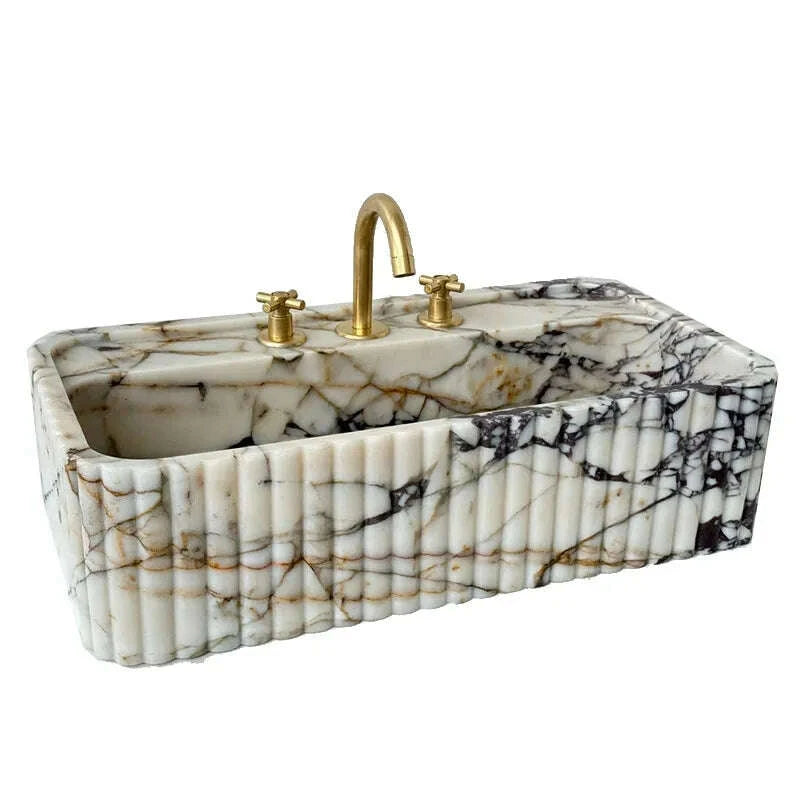 KIMLUD, Vanity Corrosion/Heat-Resistant & Easy-Clean Natural Marble Bathroom Sink Luxury Countertop Basin For Home Custom Stone, KIMLUD Womens Clothes
