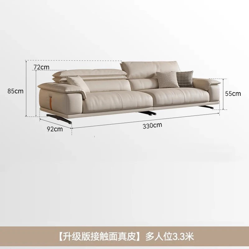 Genuine Leather Italian Living Room Sofa Luxury Lounge Designer Minimalist Sofas Modern Family Muebles Furniture Decoration