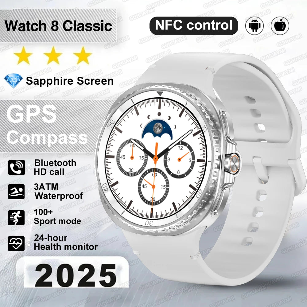 Fashion Watch 8 Ultra Classic GPS Smart Watch Compass Rotating Dial NFC HD Call Chat GPT 3ATM Waterproof 100+Sports Smart Watch