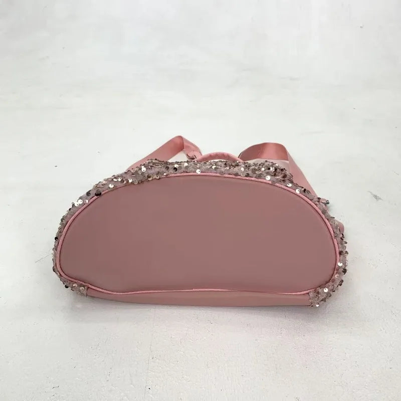 Backpack Shiny Sequin External Frame — Silver | KIMLUD