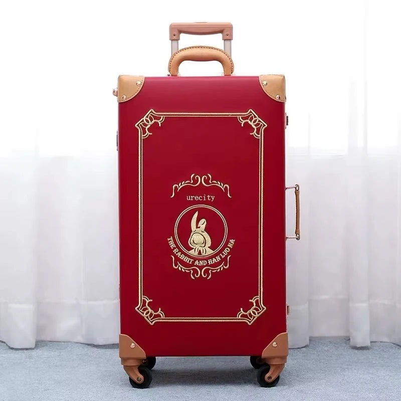 Luggage Hand Embroidered Rolling Travel Set — Blue | KIMLUD