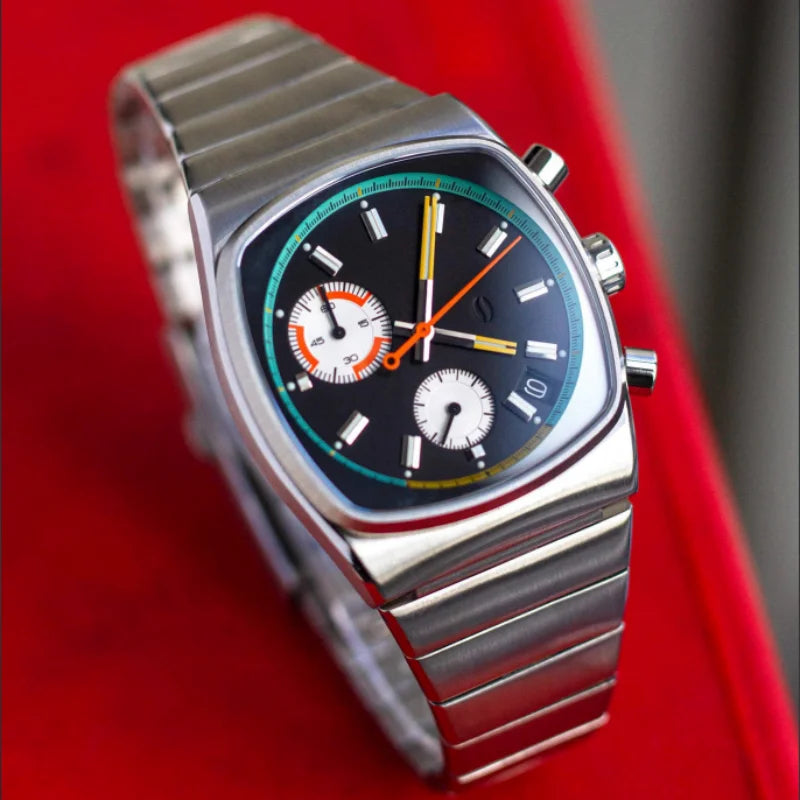 Stainless Steel Square Sports Watch Quartz Movement — Black | KIMLUD