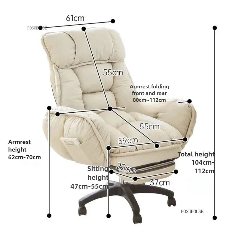 Fabric Swivel Office Chair With Backrest — Dove Gray | KIMLUD