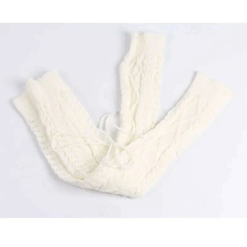 KIMLUD, Leg Warmers Womens Gothic style Boots Y2k Accessory Winter Ankle Warm Thermal Ladies Wool above knee high Socks Female Gaiter, KIMLUD Womens Clothes