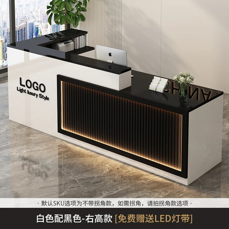 Contemporary Reception Desk Decor Set Customizable — Black | KIMLUD