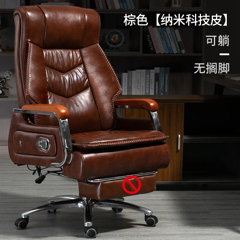 KIMLUD, Swivel Office Chair Recliner Vintage Leather Study Arm Office Chair Ergonomic Luxury Cadeira Para Computador Furniture Home, KIMLUD Womens Clothes