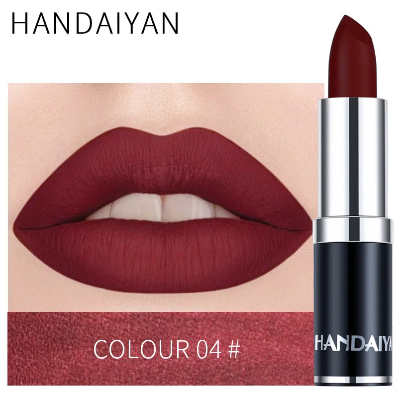 HANDAIYAN 12-color matte velvet lipstick long-lasting waterproof non-stick cup does not fall color lipstick lipstick