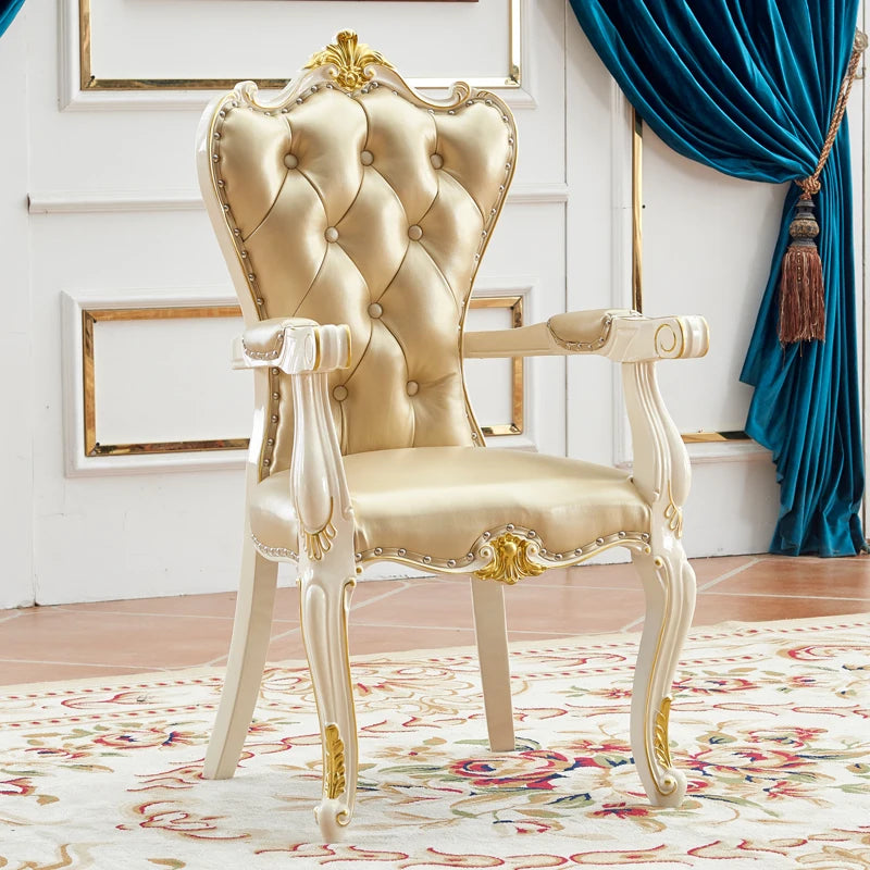 X European Solid Wood Dining Chair Princess Lazy Throne Luxury Lounge Chair Fashion Butterfly Ergonomic Muebles Entrance Furnitu