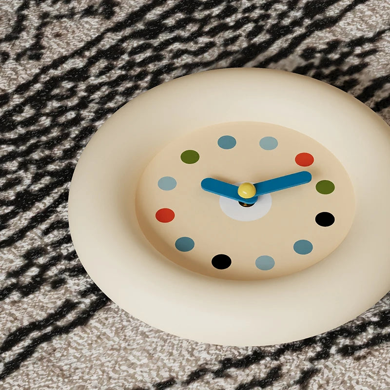 Antique European Wall Clock Cartoon Art, Sculptural Light Luxury Decor — Ivory | KIMLUD