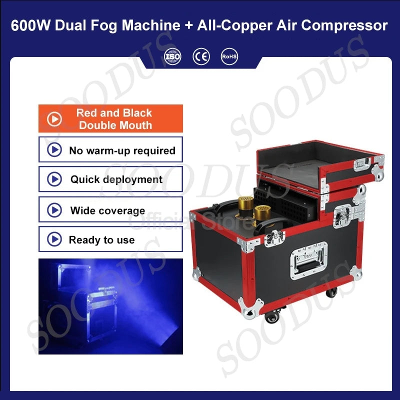Matte Black Fog Machine 600W/900W DMX512 Control For Stage Lighting And Parties — Black | KIMLUD