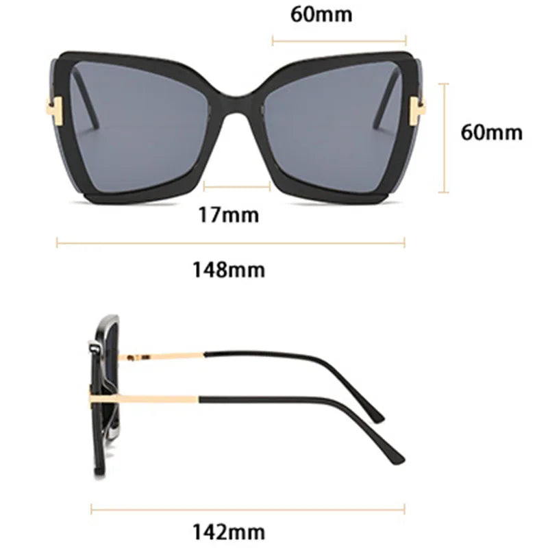 Fashion Brand Designer Sunglasses New Oversized Square Women Sun Glasses Female Big Frame Colorful Shades for Women Oculos
