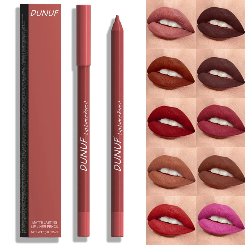 Matte Lip Pencil Contour Lip Liner Long-Lasting Waterproof Hydrating Formula — Red | KIMLUD