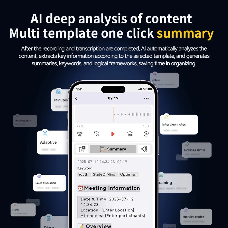 KIMLUD, AI Voice Recorder with ChatGPT Smart Transcription Summarization and Translation Intelligent Audio Recorder for Lecture Meetings, KIMLUD Womens Clothes