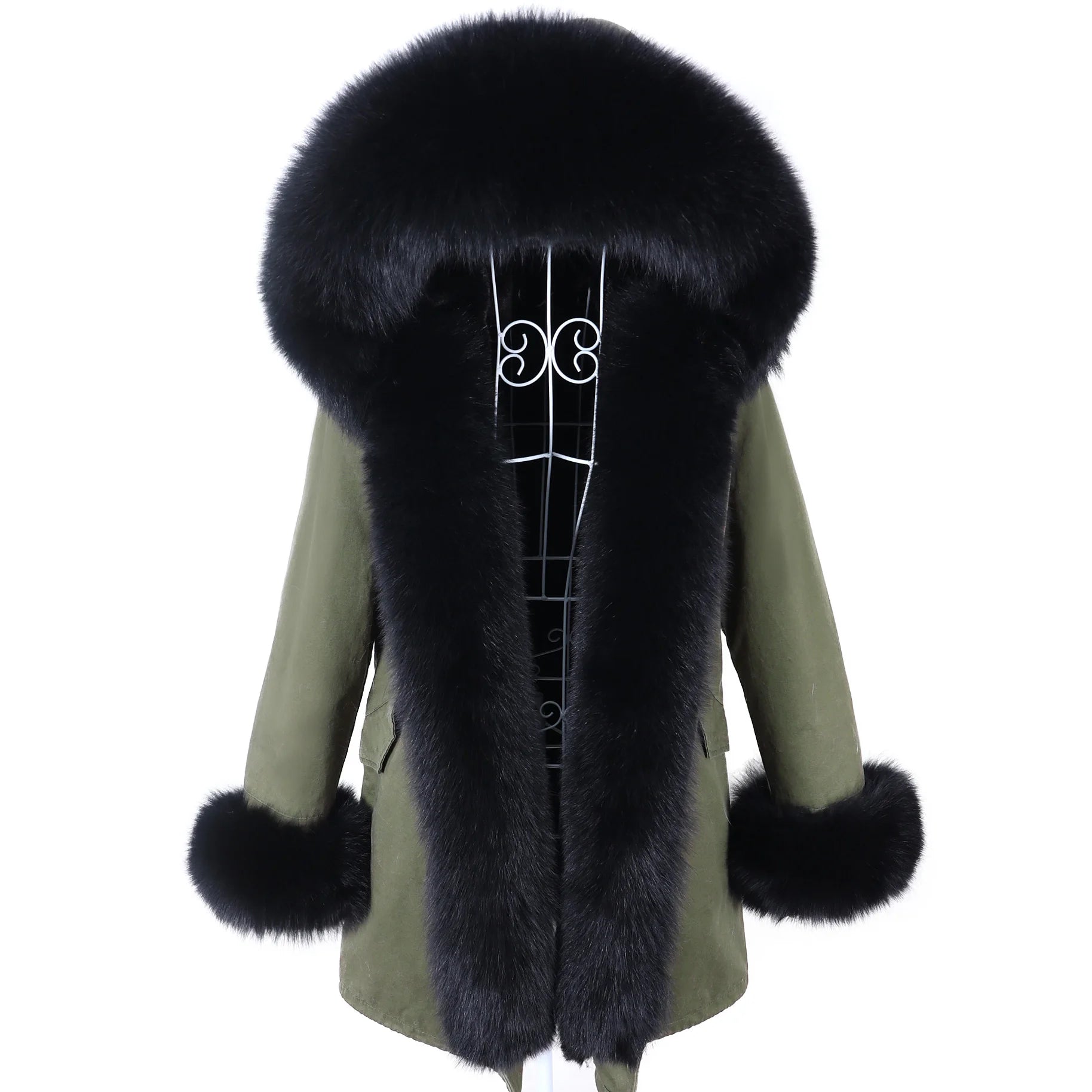 2023 Super Hot Winter Jacket Hooded Long Overcoat Parkas Female Clothes Removable Real Fox Fur Collar Coats Woman