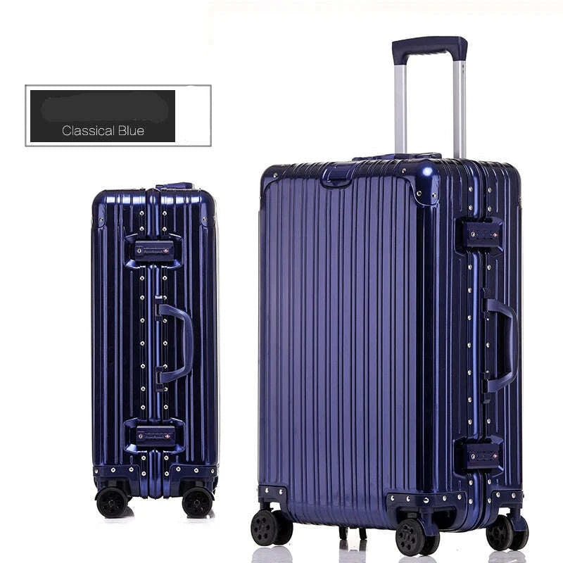 KIMLUD, Aluminum Suitcase Metal Luggage 20/22/28/30 Inch Carry-on Travel Bags Trip Cabin Password Trolley Case Travel Wheeled Suitcases, KIMLUD Womens Clothes