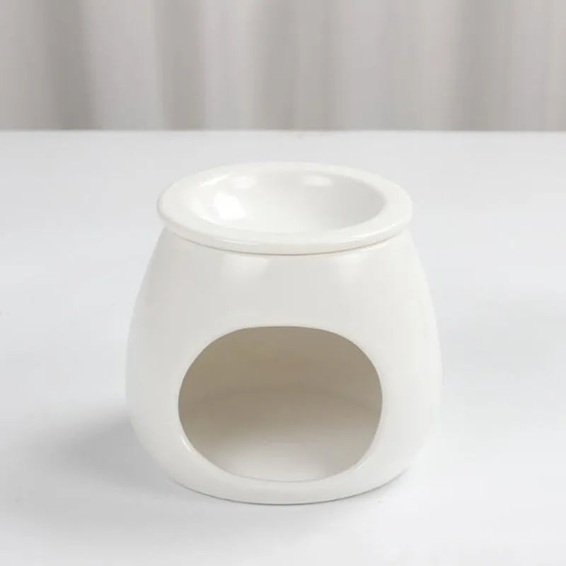 KIMLUD, Nordic Style Porcelain Essential Oil Burner Candle Holder Oil Lamp Aroma Censer for Indoor Smell Supply Home Decor, KIMLUD Womens Clothes