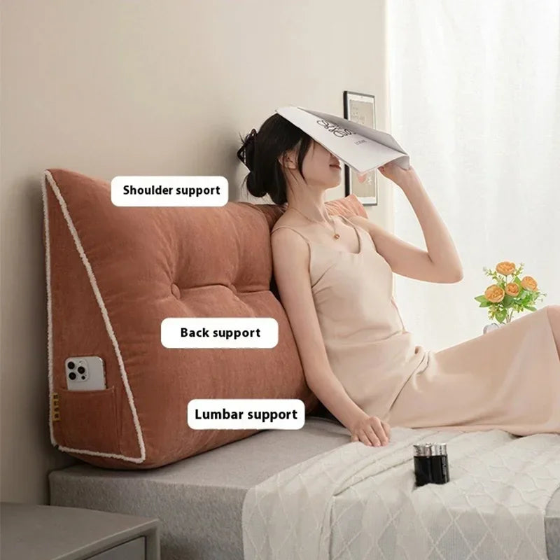 Headboard Pillow Triangle Cushion Backrest Sofa Waist Cushion Wedge Sleeping Pillow for Decorative Pillows for Bed Removable