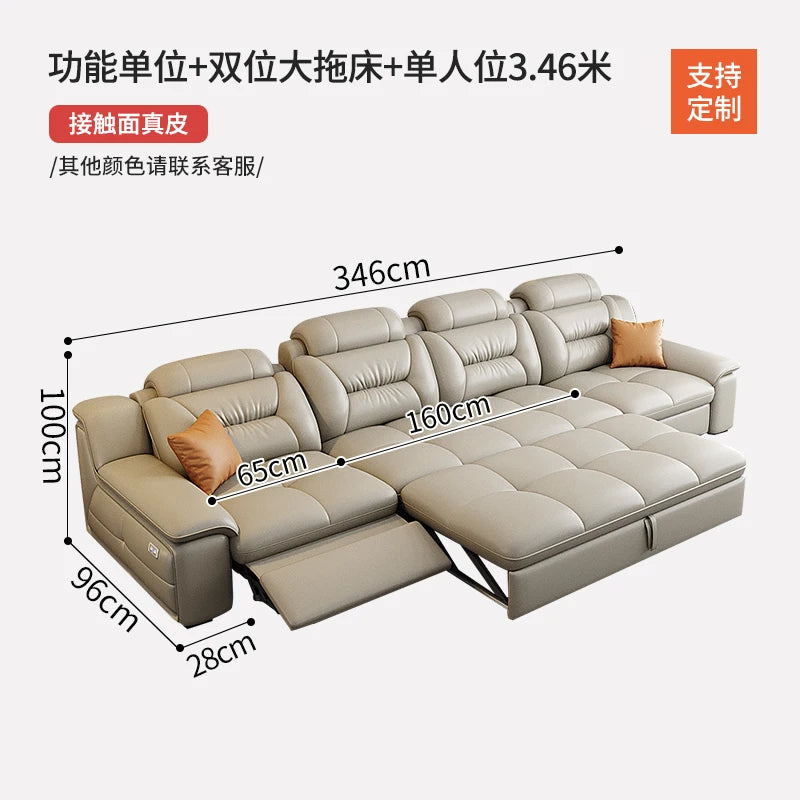 Multifunctional Designer Sofa Bed With Storage System For Spacious Living — Ivory-Beige | KIMLUD