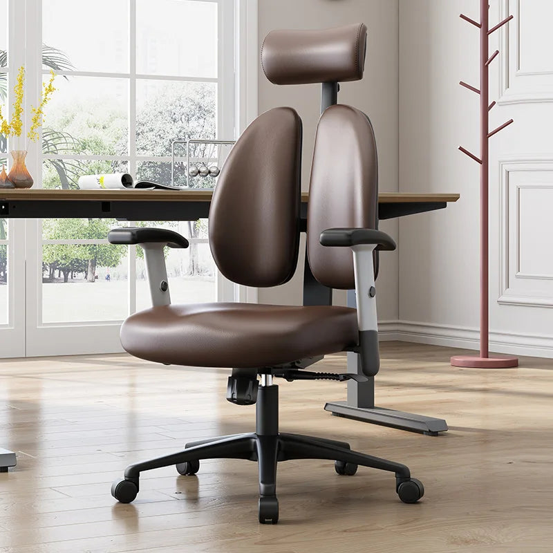 Premium Metal Office Chair With Armrests And Smooth Swivel Wheels — Black | KIMLUD