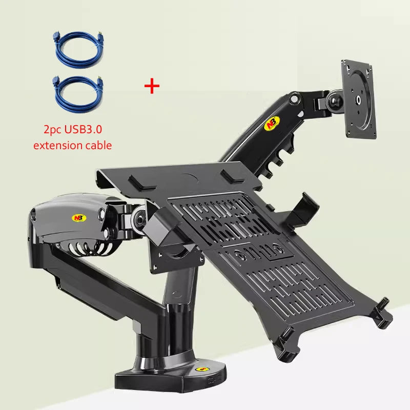NB F160 10-17.3" laptop mount 360 rotate 10"-27" air press full motion gas strut lcd tv table screen STAND monitor desk support