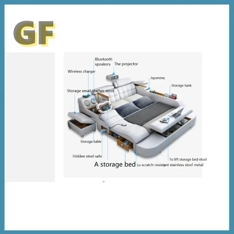 Modern design bedroom furniture bedroom sets bed frame multi-functional electric massage bed