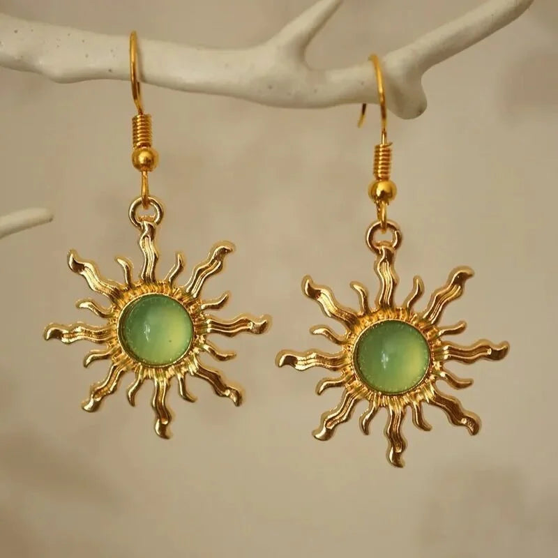 Earrings Sun Design Resin Drop — Multicolor | KIMLUD