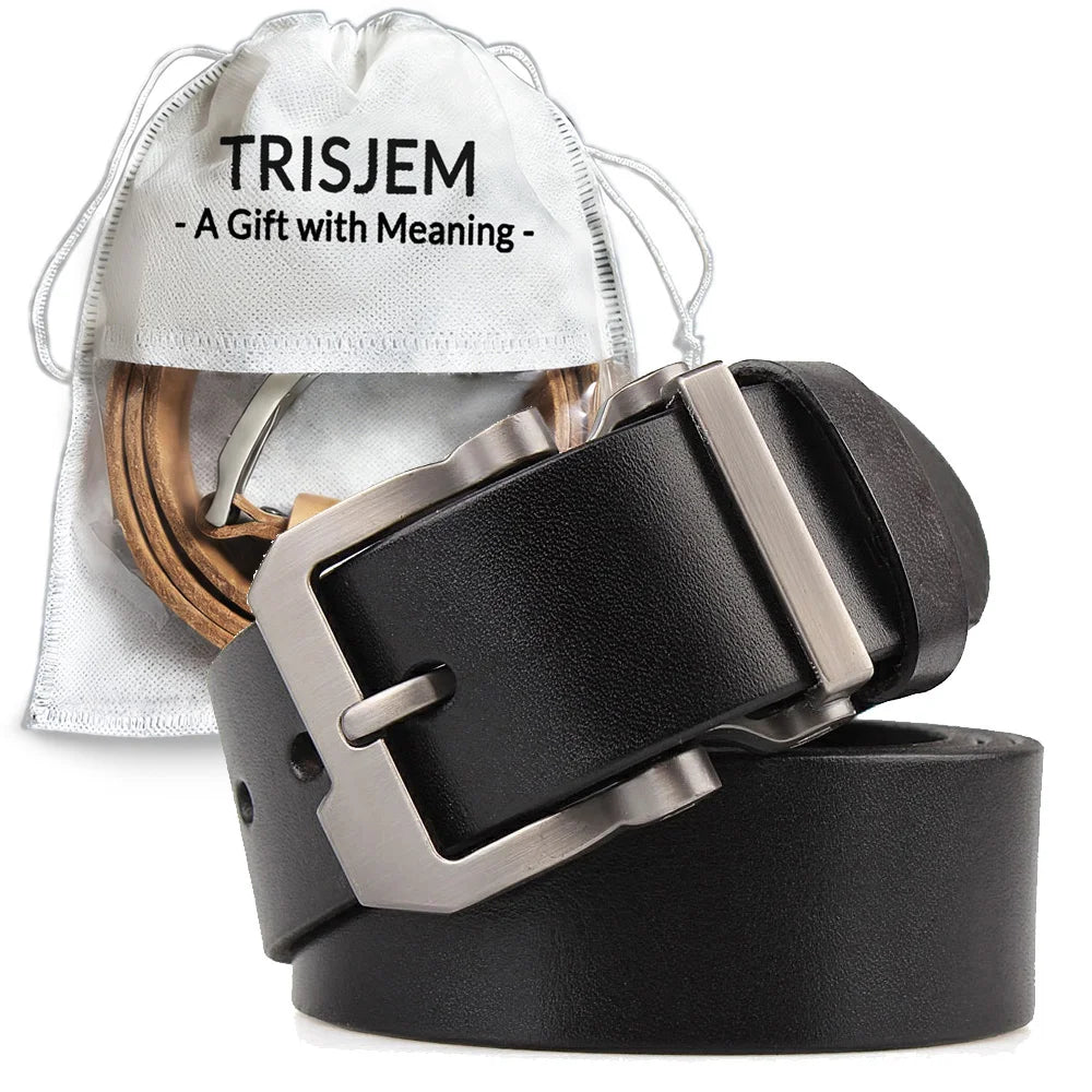 Large Size 140 150 160 170cm Men's Genuine Leather Belts Adjustable Formal Waistband for Jeans Pants Perfect Father'S Day Gift