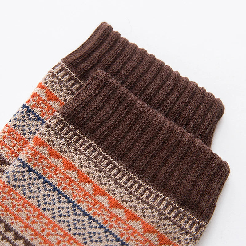 Sheep's Wool Winter Socks Thick Warm Retro Style — Colorful | KIMLUD