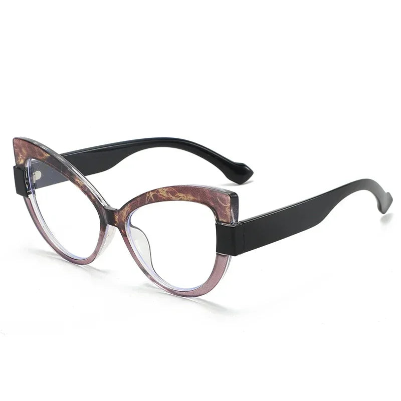 Color Blocking Cat-Eye Glasses — Multi-Color | KIMLUD